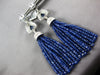 LARGE 132.72CT DIAMOND & AAA SAPPHIRE 14K WHITE GOLD CHANDELIER HANGING EARRINGS