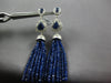 LARGE 132.72CT DIAMOND & AAA SAPPHIRE 14K WHITE GOLD CHANDELIER HANGING EARRINGS