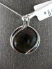 LARGE 13.0CT DIAMOND & AAA SMOKY TOPAZ 14KT WHITE GOLD 3D ROUND FLOATING PENDANT