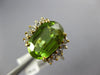 ESTATE LARGE 3.36CT DIAMOND & AAA PERIDOT 18KT YELLOW GOLD OVAL & ROUND FUN RING