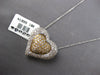 LARGE 2.02CT DIAMOND 18KT 2 TONE GOLD 3D DOUBLE HEART SLIDER FLOATING PENDANT