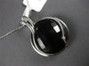 LARGE 13.0CT DIAMOND & AAA SMOKY TOPAZ 14KT WHITE GOLD 3D ROUND FLOATING PENDANT