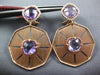 LARGE 4.65CT DIAMOND & AAA AMETHYST 14K ROSE GOLD WHEEL CLIP ON HANGING EARRINGS