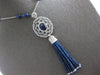 5.15CT DIAMOND & AAA SAPPHIRE 18K WHITE GOLD FILIGREE LARIAT FLOATING NECKLACE