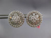 LARGE 3.01CT DIAMOND 18KT WHITE GOLD 3D ROUND & BAGUETTE FLOWER CLIP ON EARRINGS