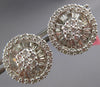 LARGE 3.01CT DIAMOND 18KT WHITE GOLD 3D ROUND & BAGUETTE FLOWER CLIP ON EARRINGS