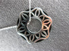 LARGE 1.05CT DIAMOND & AAA ONYX 14KT WHITE GOLD 3D FILIGREE DOUBLE SIDED PENDANT