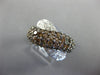 LARGE 2.6CT WHITE & CHOCOLATE FANCY DIAMOND 18K WHITE GOLD CRISS CROSS LOVE RING