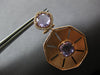 LARGE 4.65CT DIAMOND & AAA AMETHYST 14K ROSE GOLD WHEEL CLIP ON HANGING EARRINGS