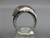 LARGE 2.6CT WHITE & CHOCOLATE FANCY DIAMOND 18K WHITE GOLD CRISS CROSS LOVE RING
