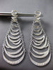 EXTRA LARGE 4.15CT DIAMOND 14KT WHITE GOLD CRISS CROSS HAPPY CHANDELIER EARRINGS