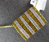 LARGE 2.05CT DIAMOND & AAA YELLOW SAPPHIRE 14KT 2 TONE GOLD 3D MULTI ROW PENDANT