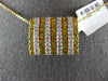 LARGE 2.05CT DIAMOND & AAA YELLOW SAPPHIRE 14KT 2 TONE GOLD 3D MULTI ROW PENDANT