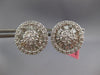 LARGE 3.01CT DIAMOND 18KT WHITE GOLD 3D ROUND & BAGUETTE FLOWER CLIP ON EARRINGS