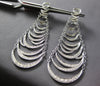 EXTRA LARGE 4.15CT DIAMOND 14KT WHITE GOLD CRISS CROSS HAPPY CHANDELIER EARRINGS