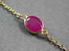 ESTATE 7.87CT RUBY 14KT YELLOW GOLD 3D OVAL BY THE YARD LOVE BRACELET
