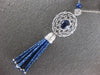 5.15CT DIAMOND & AAA SAPPHIRE 18K WHITE GOLD FILIGREE LARIAT FLOATING NECKLACE