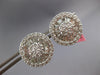 LARGE 3.01CT DIAMOND 18KT WHITE GOLD 3D ROUND & BAGUETTE FLOWER CLIP ON EARRINGS