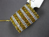 LARGE 2.05CT DIAMOND & AAA YELLOW SAPPHIRE 14KT 2 TONE GOLD 3D MULTI ROW PENDANT