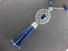 5.15CT DIAMOND & AAA SAPPHIRE 18K WHITE GOLD FILIGREE LARIAT FLOATING NECKLACE