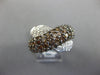 LARGE 2.6CT WHITE & CHOCOLATE FANCY DIAMOND 18K WHITE GOLD CRISS CROSS LOVE RING