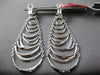 EXTRA LARGE 4.15CT DIAMOND 14KT WHITE GOLD CRISS CROSS HAPPY CHANDELIER EARRINGS