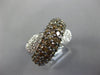 LARGE 2.6CT WHITE & CHOCOLATE FANCY DIAMOND 18K WHITE GOLD CRISS CROSS LOVE RING