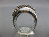 LARGE 2.6CT WHITE & CHOCOLATE FANCY DIAMOND 18K WHITE GOLD CRISS CROSS LOVE RING