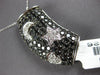 4.04CT WHITE & BLACK DIAMOND 14KT WHITE GOLD 3D STAR MOON & HEART SLIDER PENDANT