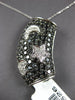 4.04CT WHITE & BLACK DIAMOND 14KT WHITE GOLD 3D STAR MOON & HEART SLIDER PENDANT