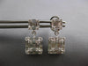 2.41CT DIAMOND 18K WHITE GOLD ROUND & BAGUETTE INVISIBLE SQUARE HANGING EARRINGS