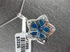 .22CT DIAMOND & AAA TURQUOISE 14KT WHITE GOLD STAR MULTI HEART FLOATING PENDANT