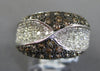 2.18CT WHITE & MOCHA DIAMOND 18KT WHITE GOLD CRISS CROSS PAVE ANNIVERSARY RING