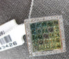 3.06CT DIAMOND AAA BLUISH-GREEN SAPPHIRE 14KT WHITE GOLD PRINCESS SQUARE PENDANT