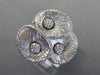 LARGE .65CT DIAMOND 14KT WHITE GOLD MULTI LEAF FLOWER MATTE & SHINY LOVE RING