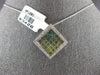 3.06CT DIAMOND AAA BLUISH-GREEN SAPPHIRE 14KT WHITE GOLD PRINCESS SQUARE PENDANT