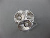 LARGE .65CT DIAMOND 14KT WHITE GOLD MULTI LEAF FLOWER MATTE & SHINY LOVE RING