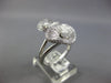 LARGE .65CT DIAMOND 14KT WHITE GOLD MULTI LEAF FLOWER MATTE & SHINY LOVE RING