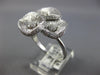 LARGE .65CT DIAMOND 14KT WHITE GOLD MULTI LEAF FLOWER MATTE & SHINY LOVE RING