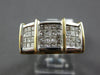 WIDE 1.20CT DIAMOND 14KT 2 TONE GOLD 3D PRINCESS INVISIBLE MULTI HEART LOVE RING