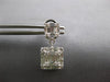 2.41CT DIAMOND 18K WHITE GOLD ROUND & BAGUETTE INVISIBLE SQUARE HANGING EARRINGS