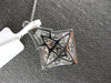 ESTATE LARGE .94CT DIAMOND 14KT WHITE GOLD 3D CLASSIC SQUARE FLOATING PENDANT