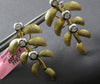 LARGE .06CT DIAMOND 14KT YELLOW GOLD MULTI LEAF BRANCH CLIP ON HANGING EARRINGS