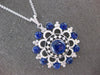 LARGE 16CT DIAMOND & AAA SAPPHIRE 14KT WHITE GOLD 3D FLOWER BY THE YARD NECKLACE