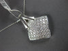 ESTATE LARGE .94CT DIAMOND 14KT WHITE GOLD 3D CLASSIC SQUARE FLOATING PENDANT