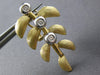 LARGE .06CT DIAMOND 14KT YELLOW GOLD MULTI LEAF BRANCH CLIP ON HANGING EARRINGS