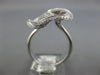 LARGE .65CT DIAMOND 14KT WHITE GOLD MULTI LEAF FLOWER MATTE & SHINY LOVE RING