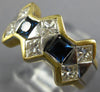 ESTATE LARGE 1.70CT DIAMOND & AAA SAPPHIRE 18KT 2 TONE GOLD 3D ANNIVERSARY RING