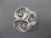 LARGE .65CT DIAMOND 14KT WHITE GOLD MULTI LEAF FLOWER MATTE & SHINY LOVE RING