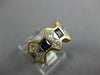 ESTATE LARGE 1.70CT DIAMOND & AAA SAPPHIRE 18KT 2 TONE GOLD 3D ANNIVERSARY RING